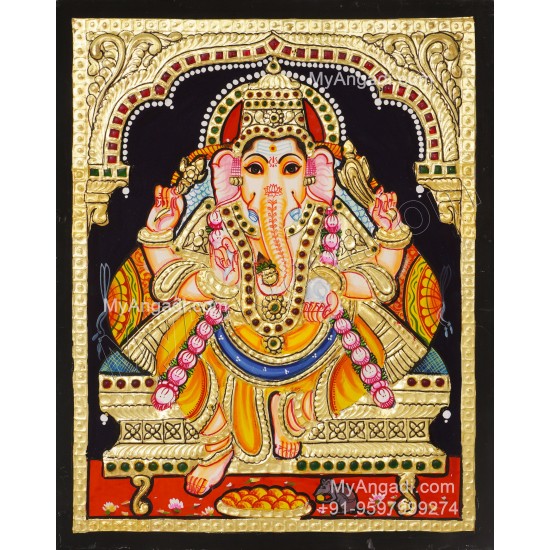 Ganesha Tanjore Painting, Ganesha Tanjore Painting