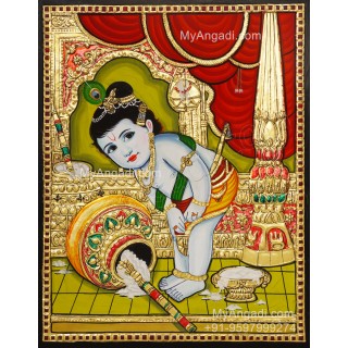 Butter Krishna Tanjore Painting