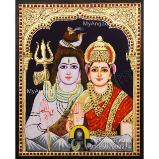 Shiva Parvathi Tanjore Painting