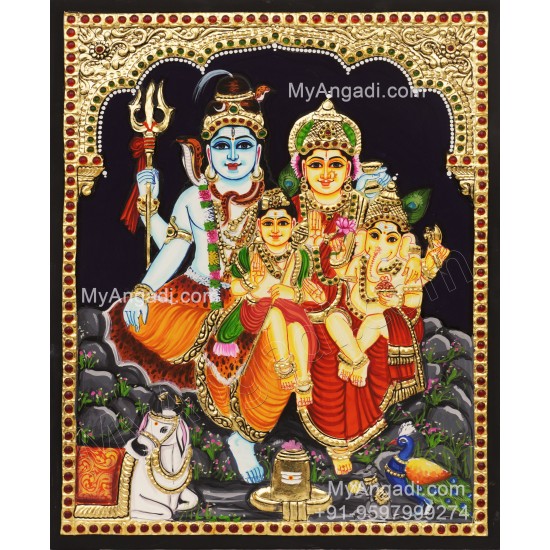 Shiva Family Tanjore Painting