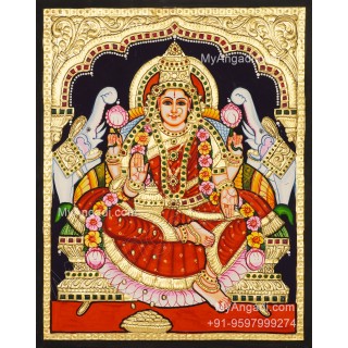 Gajalakshmi Tanjore Painting