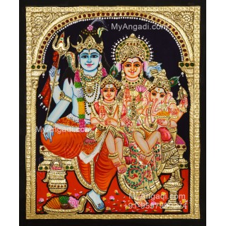 Shivan Family Tanjore Painting