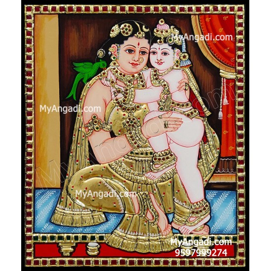 Yasodha Krishna Tanjore Painting Yasodha Krishna Tanjore Painting