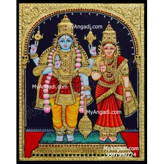 Vishnu Lakshmi Tanjore Painting