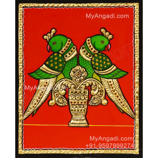 Parrot Tanjore Painting
