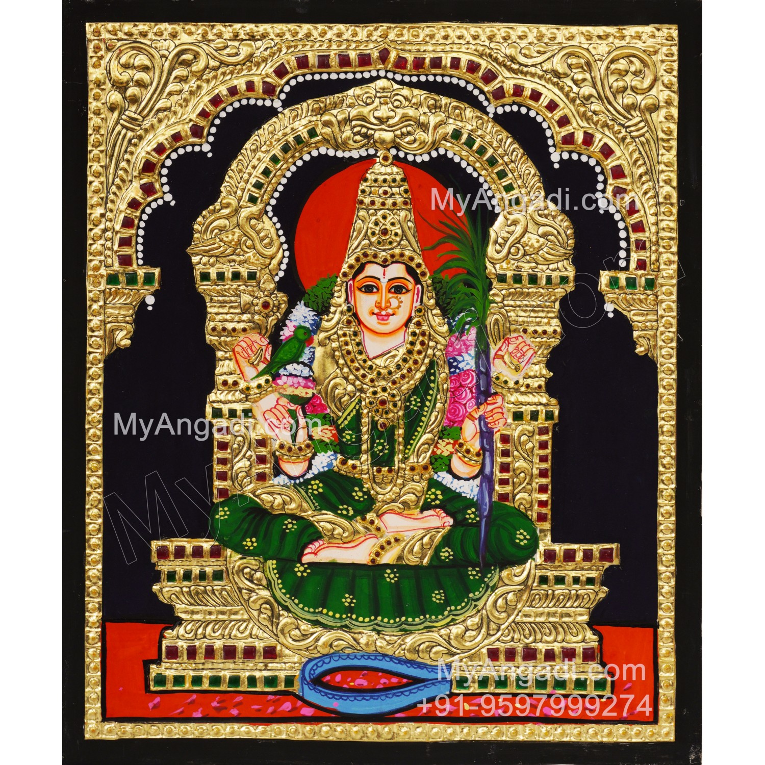 Kamatchi Amman Tanjore Painting, Buy Kamatchi Amman Tanjore Painting