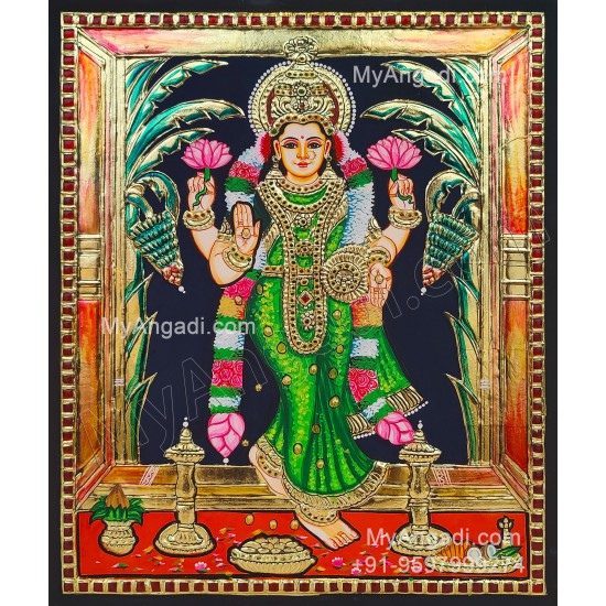 Grahalakshmi Tanjore Painting, Graha Lakshmi Tanjore Painting