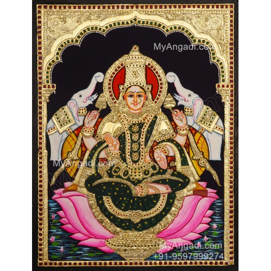 Gajalakshmi Tanjore Painting