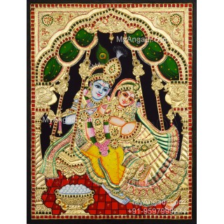 Jhula Radha Krishna Tanjore Painting