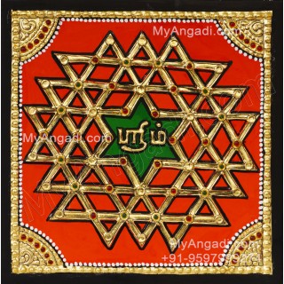 Sri Chakram Tanjore Painting