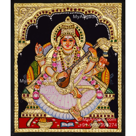 Saraswathi Tanjore Painting