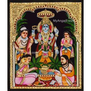 Satya Narayana Swami Tanjore Painting