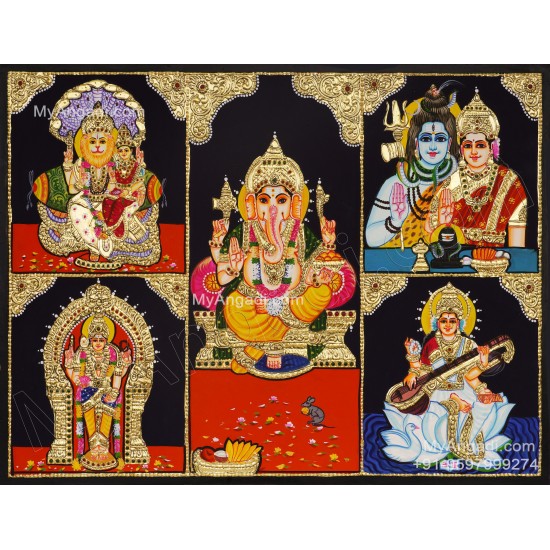 5 Panel Tanjore Painting