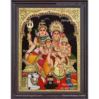 Shivan Family Tanjore Painting