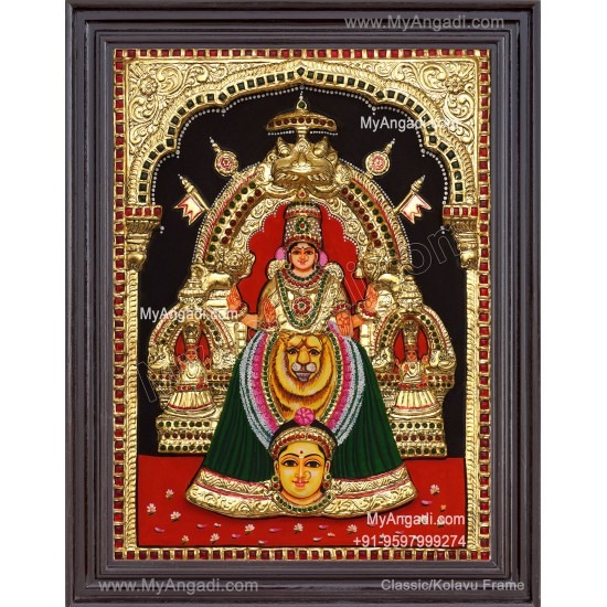 Kollur Mookambikai 3D Tanjore Painting