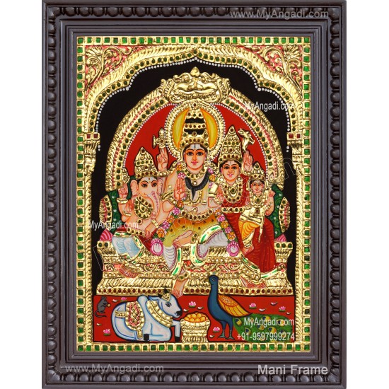 Shivan Family Tanjore Painting