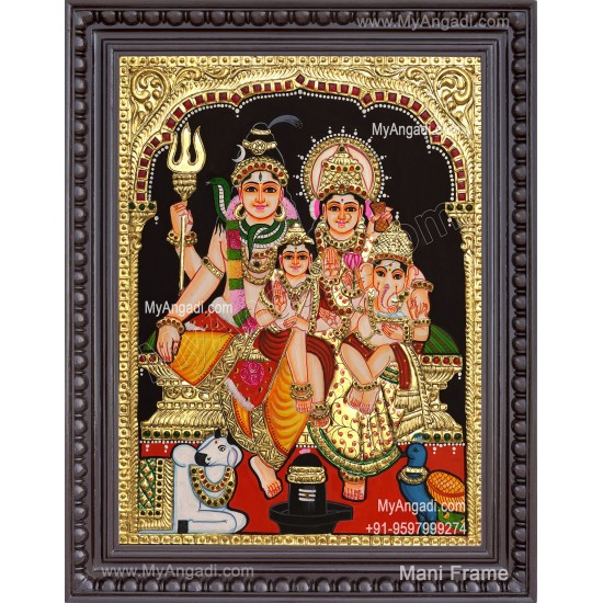 Shivan Family Tanjore Painting
