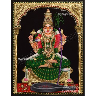 3D Lalitha Kamatchi amman Tanjore Painting