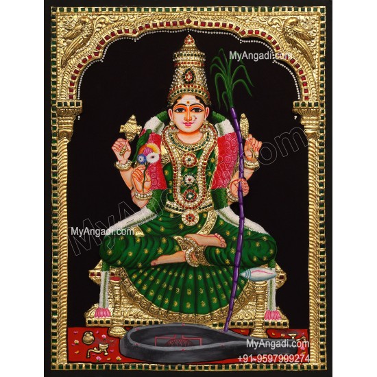 3D Lalitha Kamatchi amman Tanjore Painting
