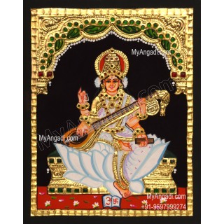 Saraswathi Devi Tanjore Painting