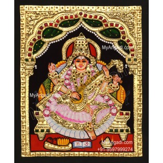 Saraswathi Devi Tanjore Painting