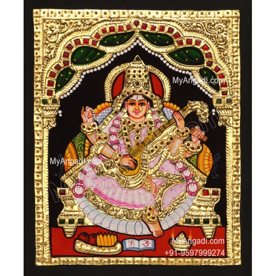 Saraswathi Devi Tanjore Painting