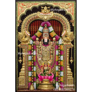 3D Balaji Lakshmi Tanjore Painting