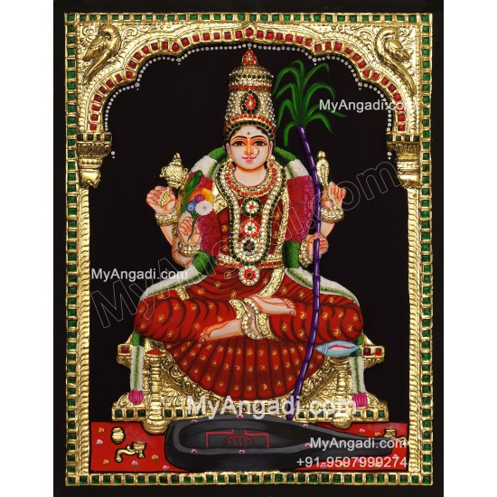 Kamatchi Amman 3D Tanjore Painting