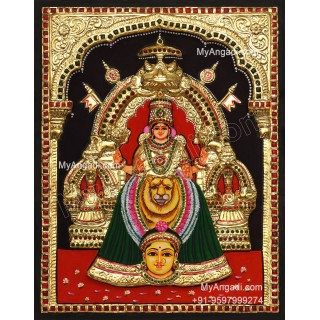 Kollur Mookambikai 3D Tanjore Painting
