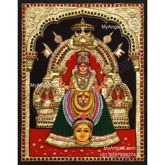 Kollur Mookambikai 3D Tanjore Painting