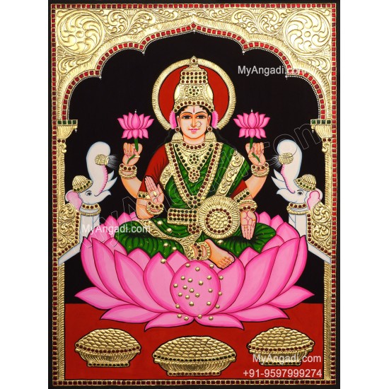 Gajalakshmi Tanjore Painting