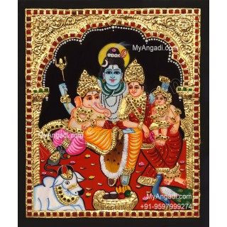 Shivan Family Tanjore Painting
