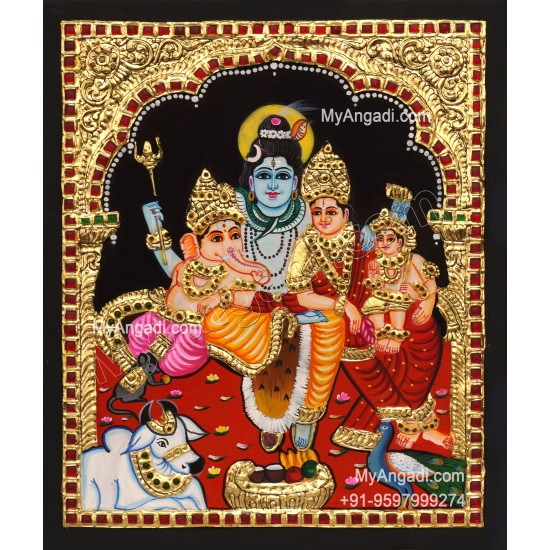 Shivan Family Tanjore Painting