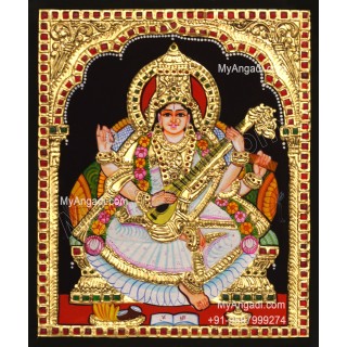 Saraswathi Devi Tanjore Painting