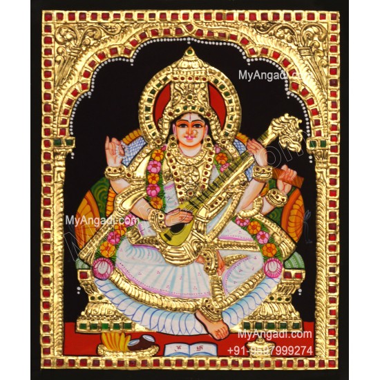 Saraswathi Devi Tanjore Painting