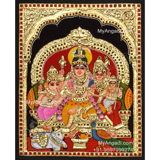 Siva Family Tanjore Painting