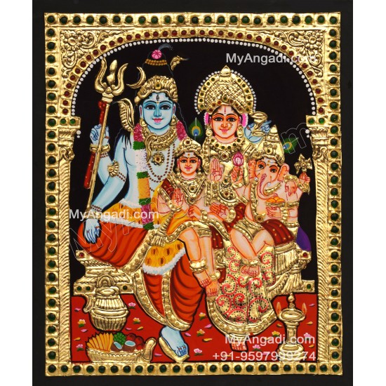Siva Family Tanjore Painting