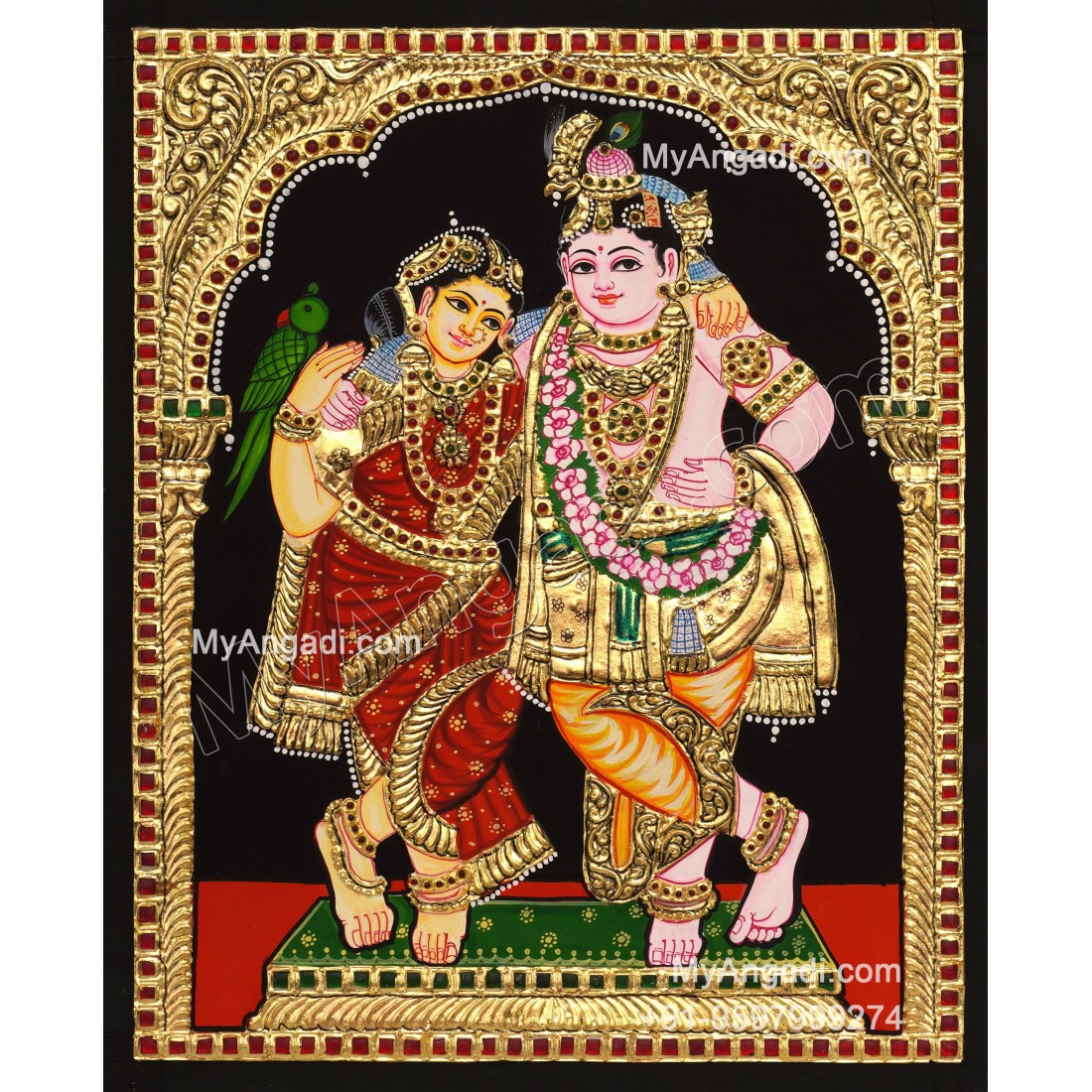 Rukmani Krishna Tanjore Painting