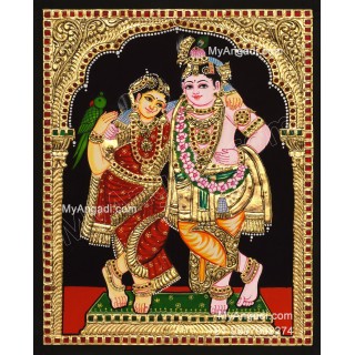 Rukmani Krishna Tanjore Painting