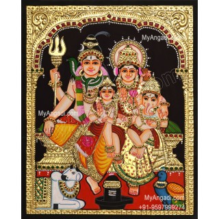 Shivan Family Tanjore Painting