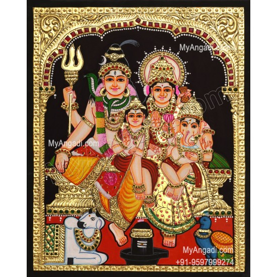 Shivan Family Tanjore Painting