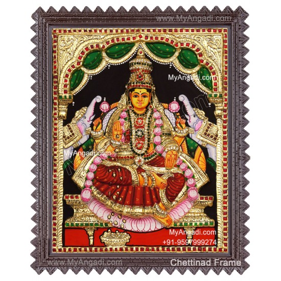 3D Gajalakshmi Tanjore Painting