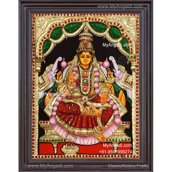 3D Gajalakshmi Tanjore Painting