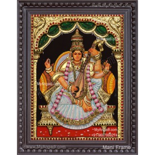 Saraswathi  3D Tanjore Painting