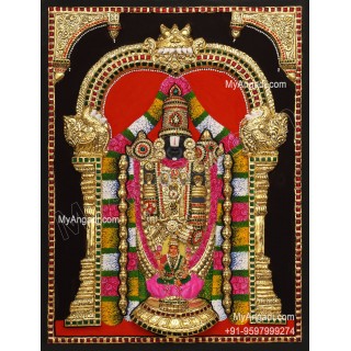 3D Balaji Lakshmi Tanjore Painting