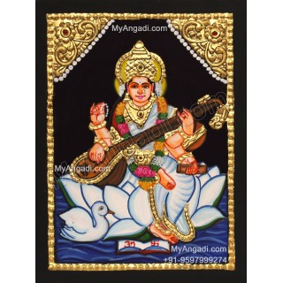 Saraswathi Small Tanjore Painting
