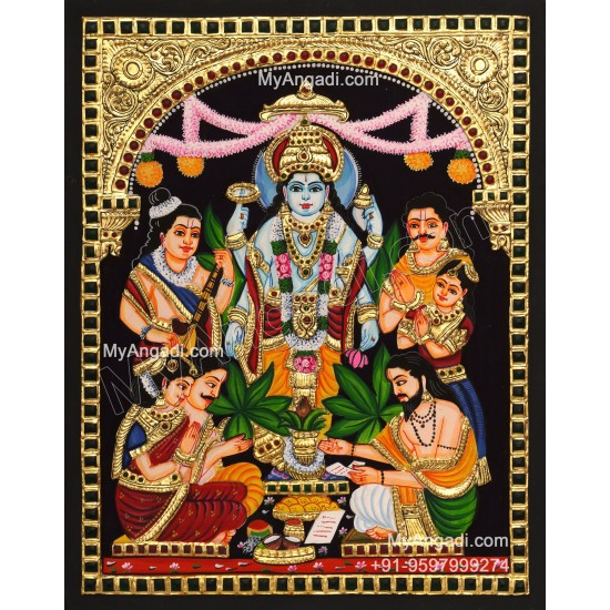 Sathyanarayana Swami Tanjore Painting