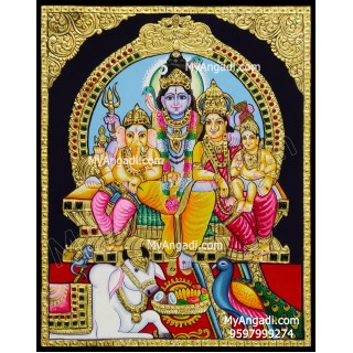 Shiva Family Tanjore Painting