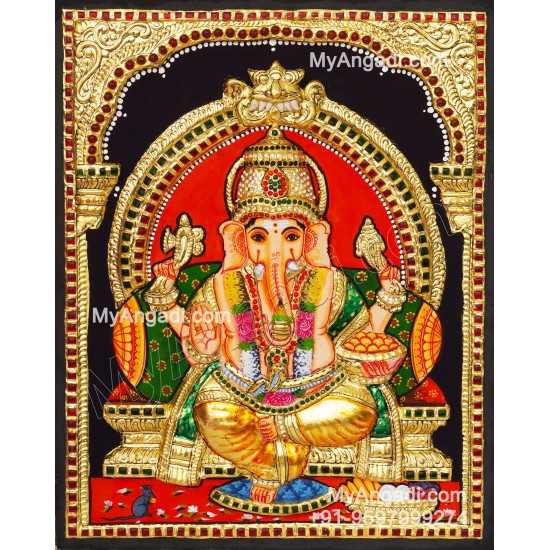 Ganesha 3D Tanjore Painting