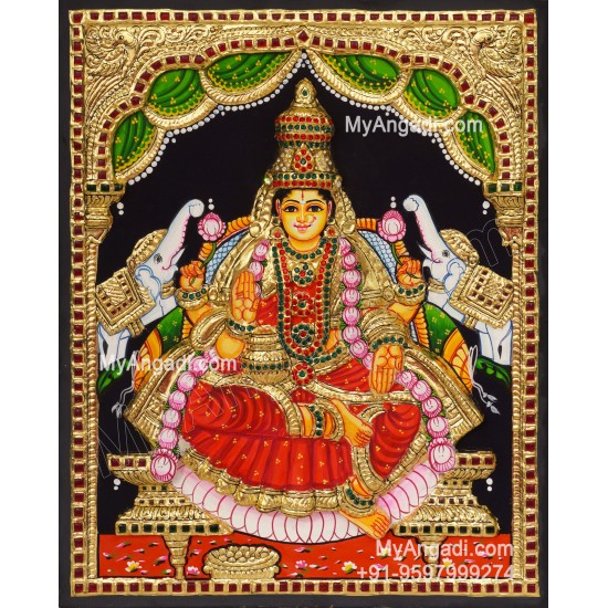 Gajalakshmi 3d Tanjore Painting